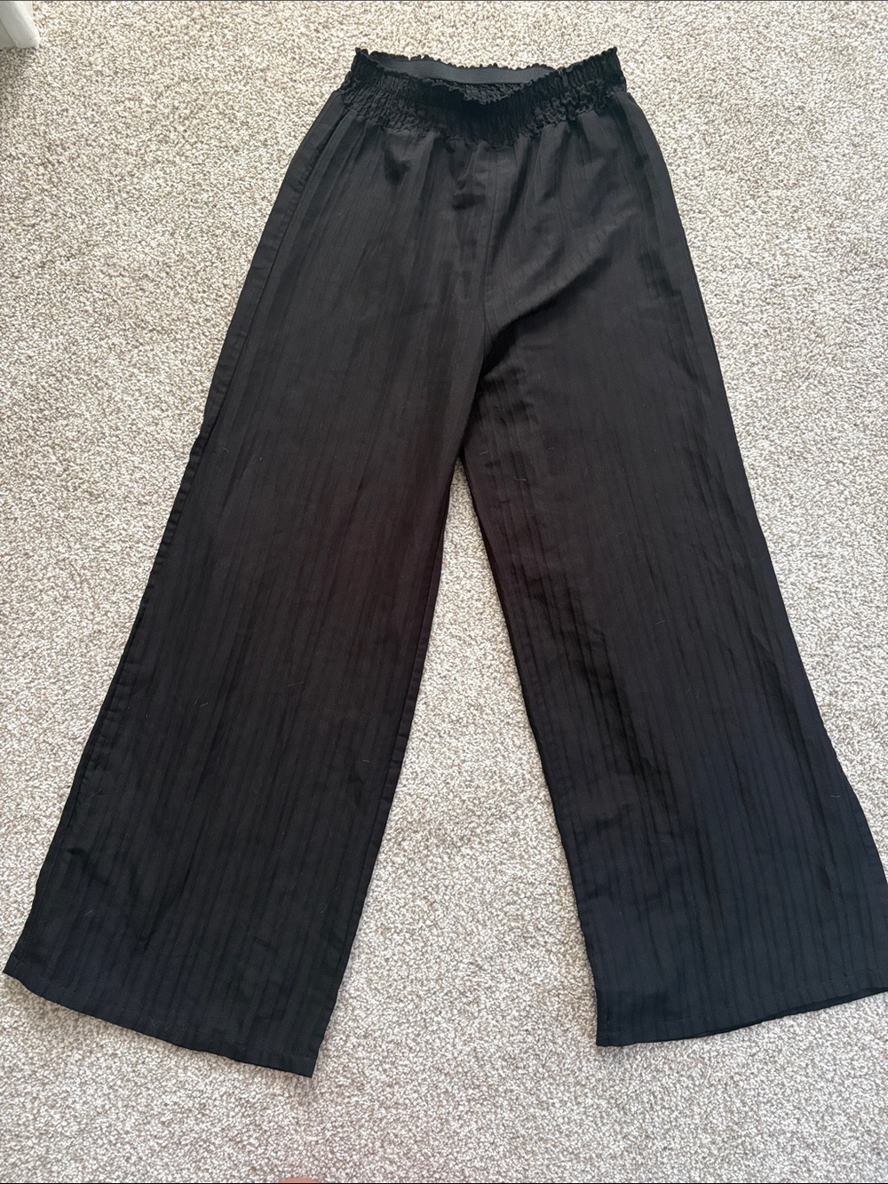 SHEIN Black Wide Leg Pleated Pants